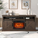 68" Farmhouse TV Stand with 23" Insert Opening Electric Fireplace