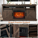 68" Farmhouse TV Stand with 23" Insert Opening Electric Fireplace