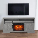 68" Farmhouse TV Stand with 23" Insert Opening Electric Fireplace