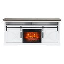 68" Farmhouse TV Stand with 23" Insert Opening Electric Fireplace
