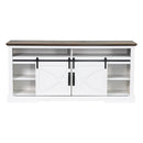 68" Farmhouse TV Stand with 23" Insert Opening Electric Fireplace