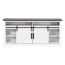 68" Farmhouse TV Stand with 23" Insert Opening Electric Fireplace