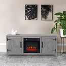 58" Farmhouse TV Stand with 18" Insert Electric Fireplace for Living Room