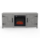 58" Farmhouse TV Stand with 18" Insert Electric Fireplace for Living Room