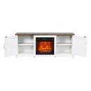 Modern White Electric Fireplace TV Stand For 58 Inch TV Storage Cabinet For Living Room