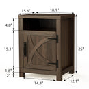 18" Solid Wood Farmhouse Nightstand for Bedroom in Brown or Grey or White