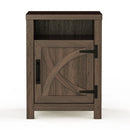 18" Solid Wood Farmhouse Nightstand for Bedroom in Brown or Grey or White