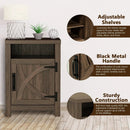 18" Solid Wood Farmhouse Nightstand for Bedroom in Brown or Grey or White by ParrotUncle