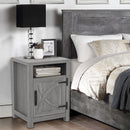 18" Solid Wood Farmhouse Nightstand for Bedroom in Brown or Grey or White