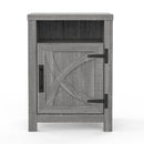 18" Solid Wood Farmhouse Nightstand for Bedroom in Brown or Grey or White