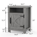18" Solid Wood Farmhouse Nightstand for Bedroom in Brown or Grey or White