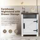 18" Solid Wood Farmhouse Nightstand for Bedroom in Brown or Grey or White