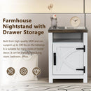 18" Solid Wood Farmhouse Nightstand for Bedroom in Brown or Grey or White