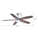 52" Dicken Farmhouse Downrod Mount Reversible Ceiling Fan with Lighting and Remote Control