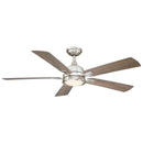 52" Tata Nagar Industrial Brush Nickel Downrod Mount Reversible Ceiling Fan with Lighting and Remote Control