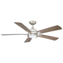52" Tata Nagar Industrial Brush Nickel Downrod Mount Reversible Ceiling Fan with Lighting and Remote Control