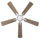 52" Tata Nagar Industrial Brush Nickel Downrod Mount Reversible Ceiling Fan with Lighting and Remote Control by Parrot Uncle
