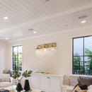 Modern 3-Light Golden Wall Lighting with Crystal