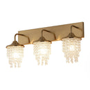 Modern 3-Light Golden Wall Lighting with Crystal