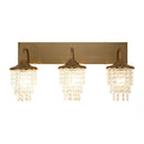 Modern 3-Light Golden Wall Lighting with Crystal