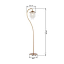 1-Light Golden Floor Lamp with Crystal Shade