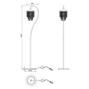 1-Light Golden Floor Lamp with Crystal Shade