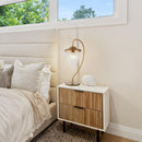 1-Light Golden Modern Table Lamp with Crystal Shade