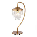 1-Light Golden Modern Table Lamp with Crystal Shade