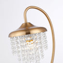 1-Light Golden Modern Table Lamp with Crystal Shade