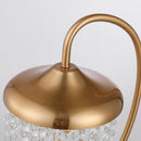 1-Light Golden Modern Table Lamp with Crystal Shade