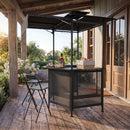 Grill Gazebo with Shelves, Hooks & Double Roof Canopy by LJGDeals