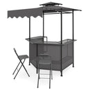 Grill Gazebo with Shelves, Hooks & Double Roof Canopy by DirectDeals