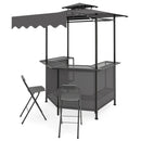 Grill Gazebo with Shelves, Hooks & Double Roof Canopy by LJGDeals