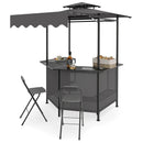 Grill Gazebo with Shelves, Hooks & Double Roof Canopy by DirectDeals