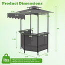 Grill Gazebo with Shelves, Hooks & Double Roof Canopy by DirectDeals