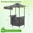 Grill Gazebo with Shelves, Hooks & Double Roof Canopy by LJGDeals