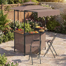 Grill Gazebo with Shelves, Hooks & Double Roof Canopy by LJGDeals