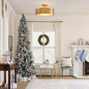 3-Light Vintage Golden LED Semi Flush Mount Light for Entrance, Closet, Kitchen