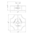 3-Light Vintage Golden LED Semi Flush Mount Light for Entrance, Closet, Kitchen