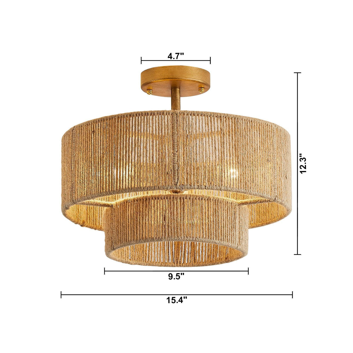 3-Light Traditional Farmhouse Wabi-Sabi Flush Mount Light, photo 12 of 12