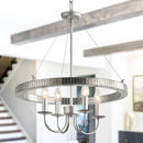 4-Light Iron Modern Island Pendant Lighting with Acrylic Lens