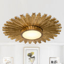 Golden Sunburst Flush Mount LED Lighting