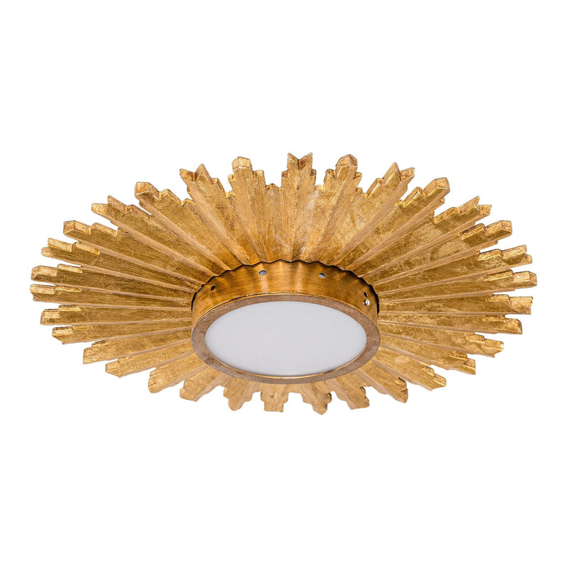 Golden Sunburst Flush Mount LED Lighting