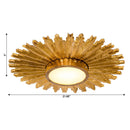 Golden Sunburst Flush Mount LED Lighting