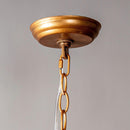 Bohemian Antique Gold 6-Light Drum Downrod Mount with Natural Rope Shade by ParrotUncle
