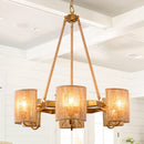 6-Light Farmhouse Bedroom Island Pendant Lighting
