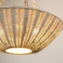 Farmhouse 3-Light Rattan Island Pendant Lighting in Bowl Shape