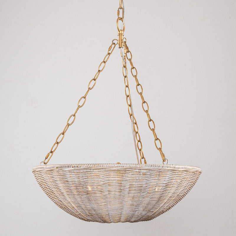 Farmhouse 3-Light Rattan Island Pendant Lighting in Bowl Shape