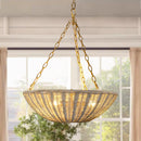 Farmhouse 3-Light Rattan Island Pendant Lighting in Bowl Shape