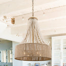 4-Light Golden Farmhouse Dry Rated Chandelier